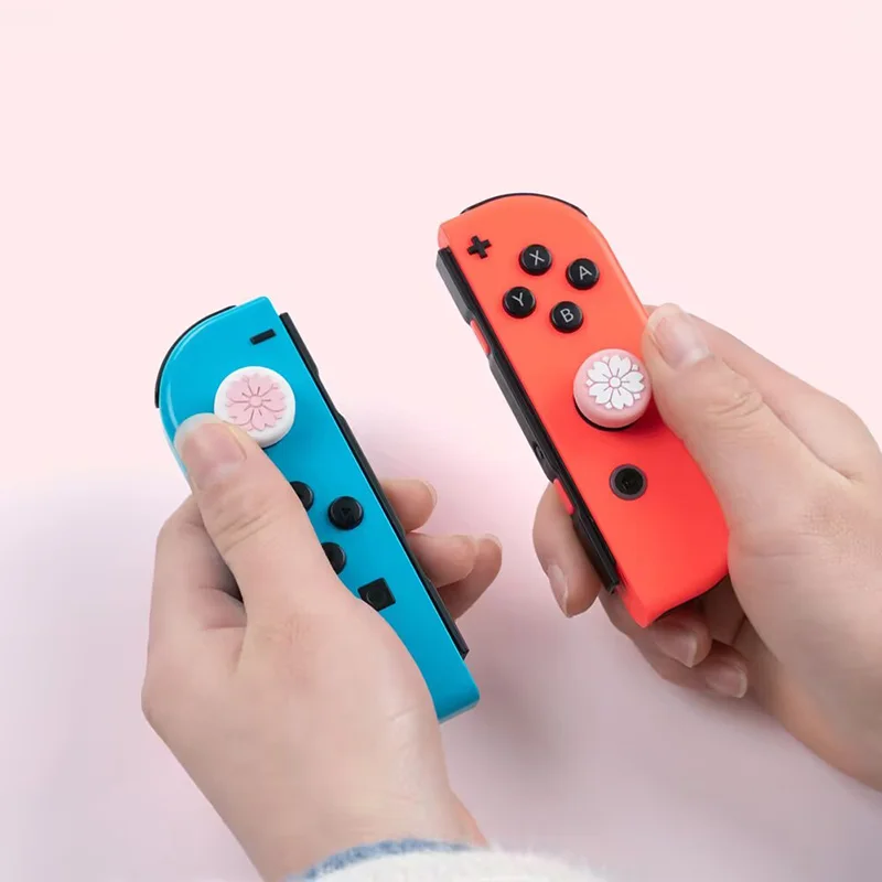 4pcs/lot Cute Pink Silicone Thumb Stick Grips Analog Joystick Caps for Joy Con Switch OLED Lite Game Accessories image 3