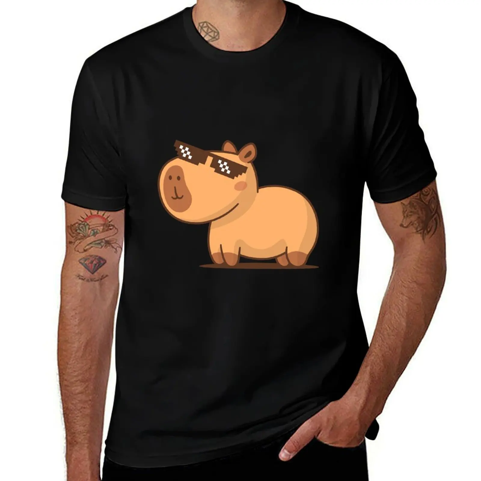 

Cool Capybara T-Shirt man t shirt heavy cotton cotton t shirt pack t shirts for man cotton soft T-shirt