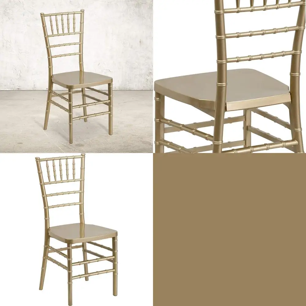 

Elegant Gold Chiavari Chair by Hercules - Ideal for Formal Events, Banquets, and All-Occasion Gatherings