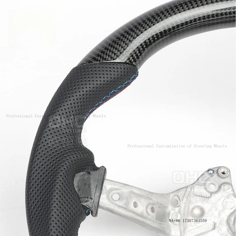 Hot Suitable for BMW M5 M6 M8 5 Series 6 Series 7 Series modified perforated leather carbon fiber car steering wheel