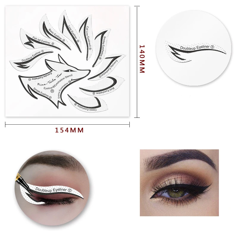 1 Sheets Eye Makeup Stencils Eyeliner Template Shaping Tools Eyebrows Eye Shadow Makeup Template Tool Styling Drawing Guide