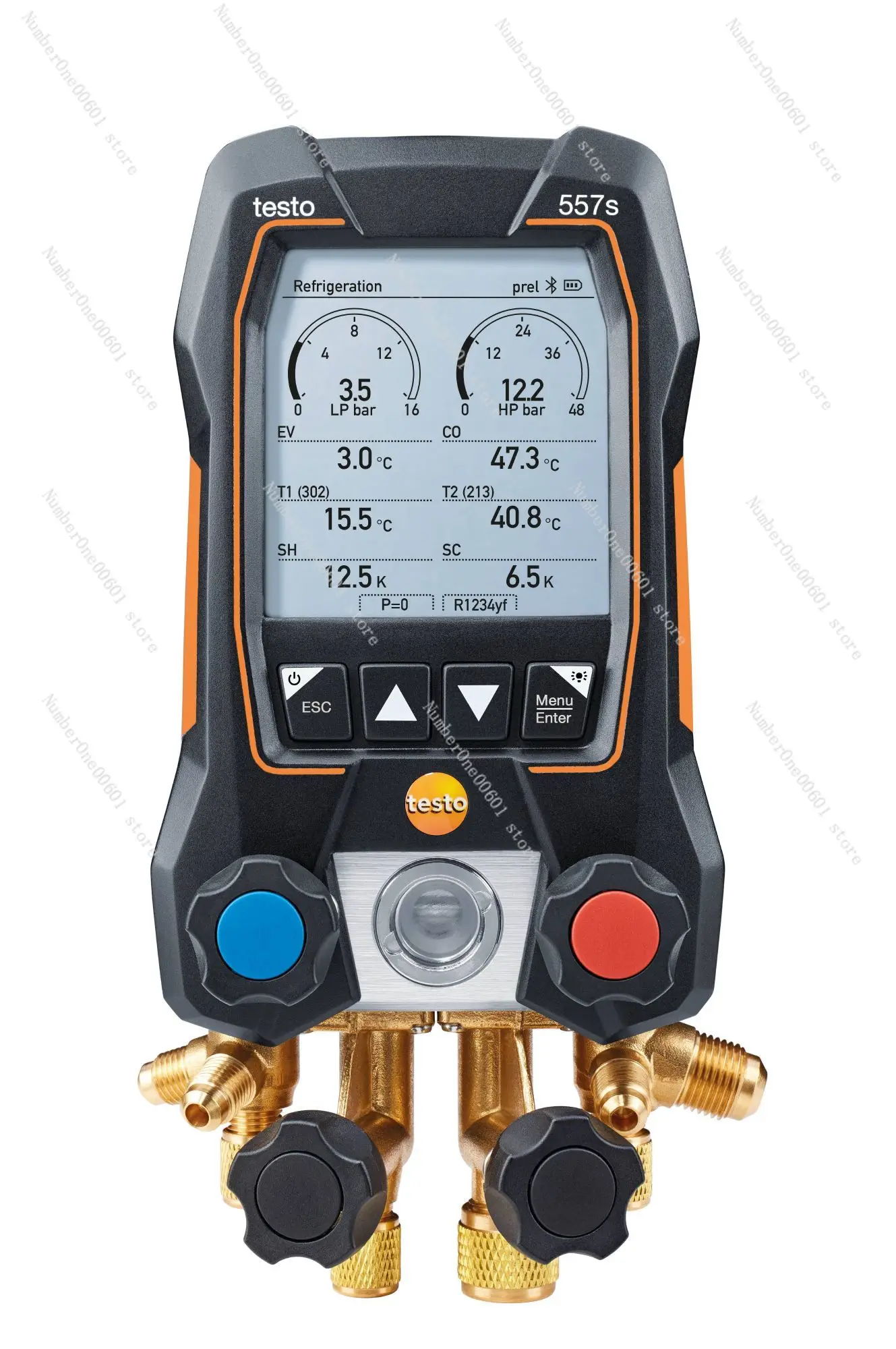 Testo 557s Smart Vacuum Kit - Smart 4 Valves Digital Manifold Gauge With Wireless Vacuum And Clamp Temperature Probes 0564 5571