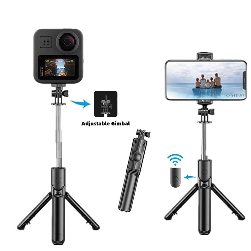 FGCLSY Wireless Bluetooth Selfie Stick Mini Portable Tripod With Remote Shutter Shooting Stand For All Smartphones Sports camera