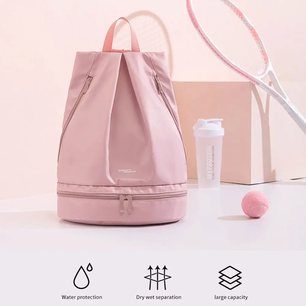 Portable Waterproof Backpack Zip Closure Multi-pockets Dry Wet Separation Bag Shoe Compartment Shower Ready Fitness Storage Bag