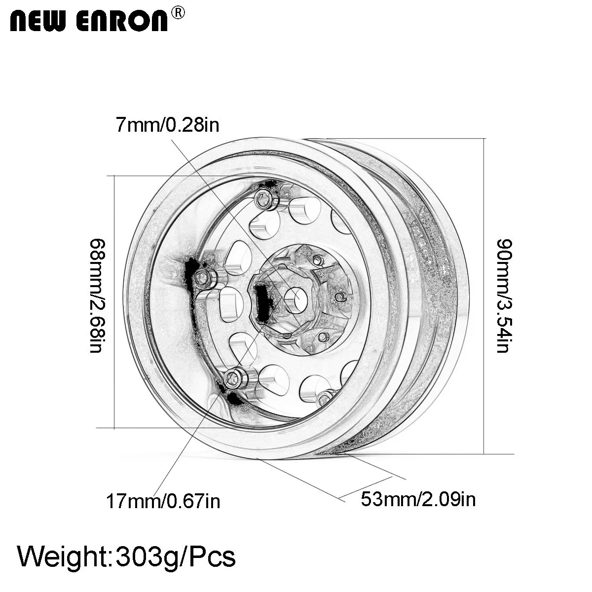 Aluminium 2.9 inch 17mm Beadlock Wheel Rim Rubber Tires For RC Car 1/6 Rock AXIAL SCX6 AXI05000T1 AXI05000T2  Losi Super Rock