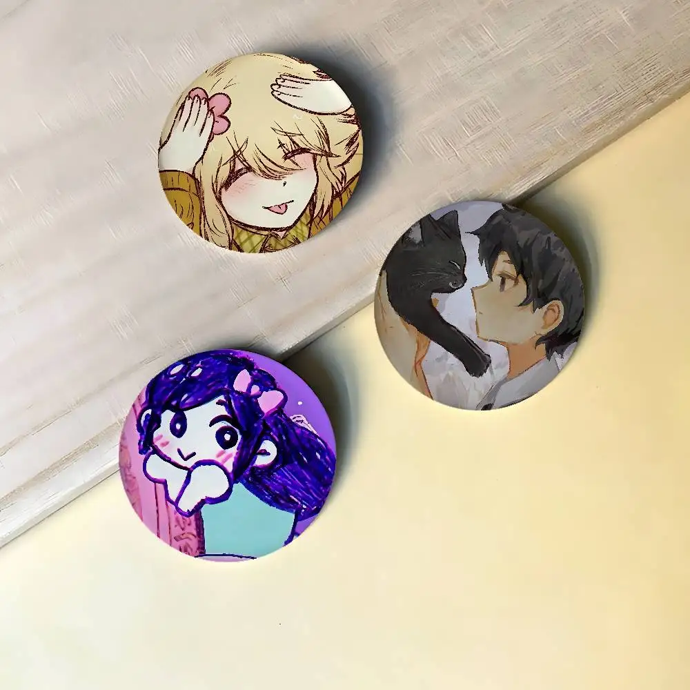 RPG Omori Anime Badges Peripheral Lapel Pins Tinplate Round Brooch For Shoulder Bag Accessories Souvenir Gifts