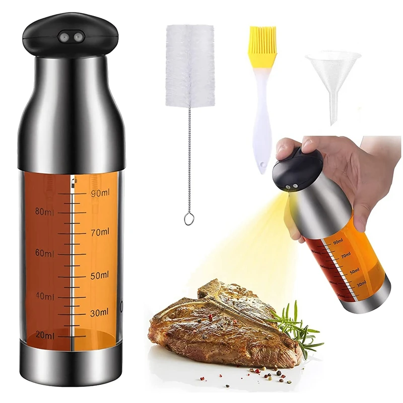 Promotion! 2-In-1 Double Nozzle Oil Sprayer For Cooking,Multipurpose Cooking Oil Sprayer For Cooking,Kitchen And Food Prep Bottl