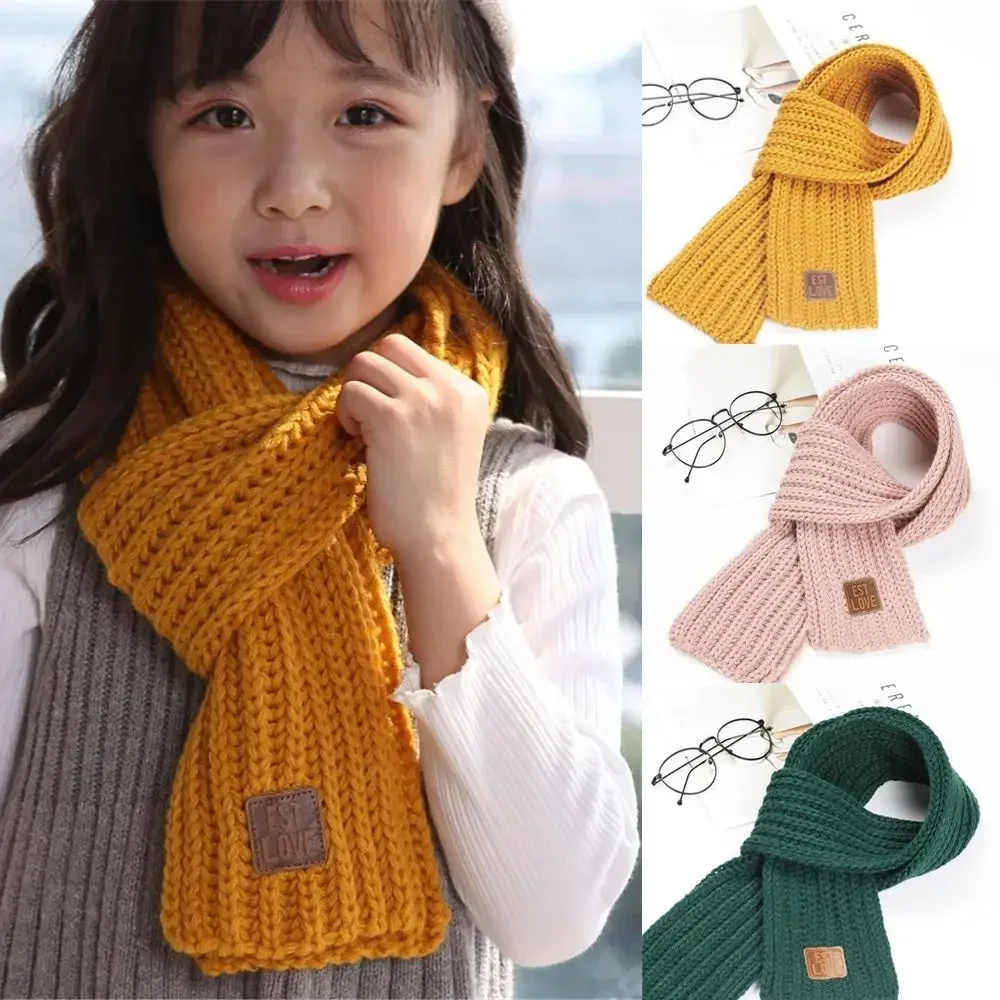 Winter Knitted Scarf for Kids Boys Girls Fashion Warm Scarf Children Neck Warmer Wrap Soft Baby Shawls Winter Baby Clothing