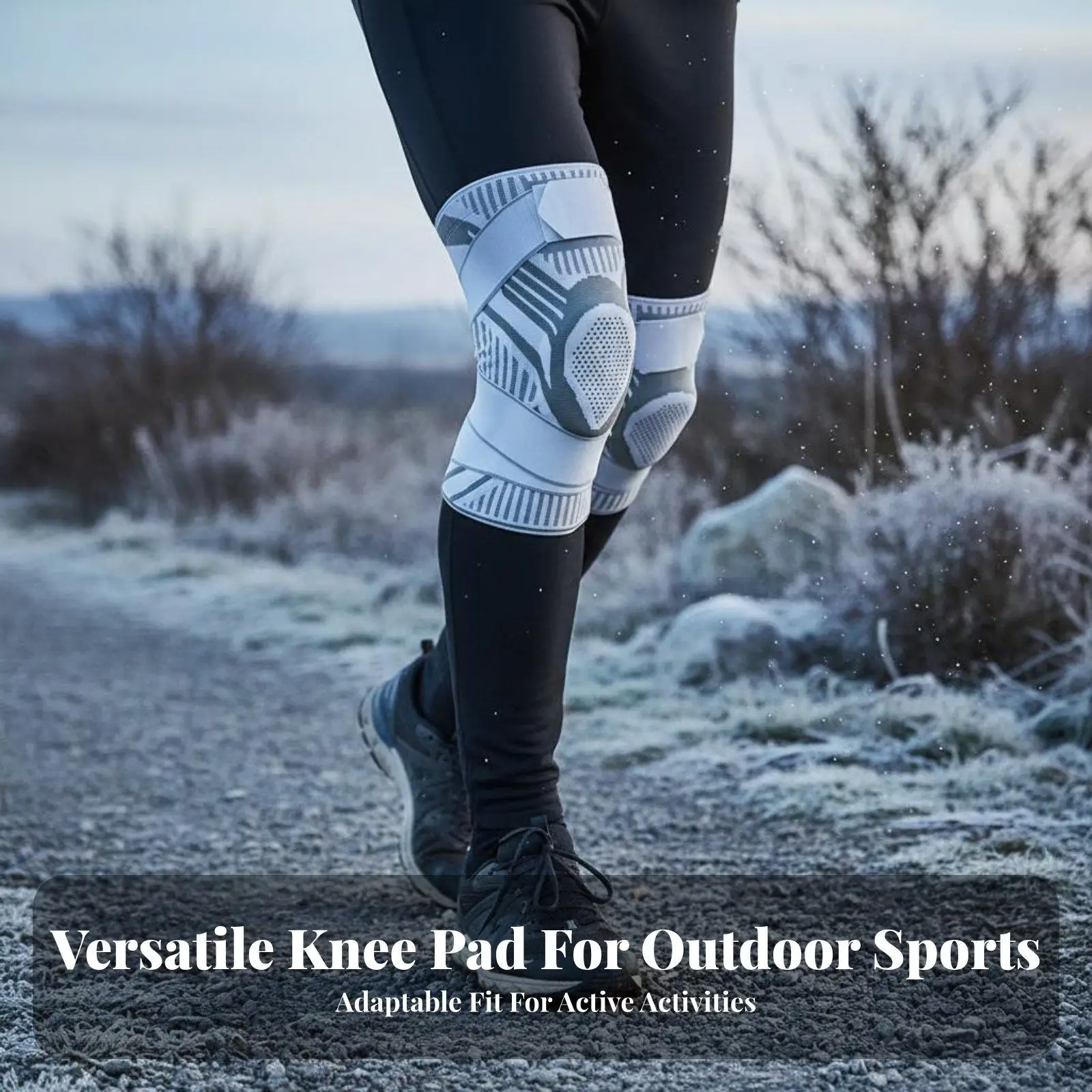 Knee Brace with Straps Shock Absorption Sports Knee Brace Breathable Material