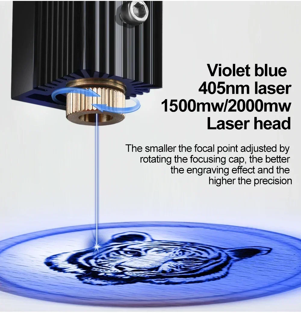 Woodworking Engraving Accessories, Low Power - NEJE Laser Module 1000mW 1500mW 2000mW 405nm Laser Head for DK-8-KZ DIY