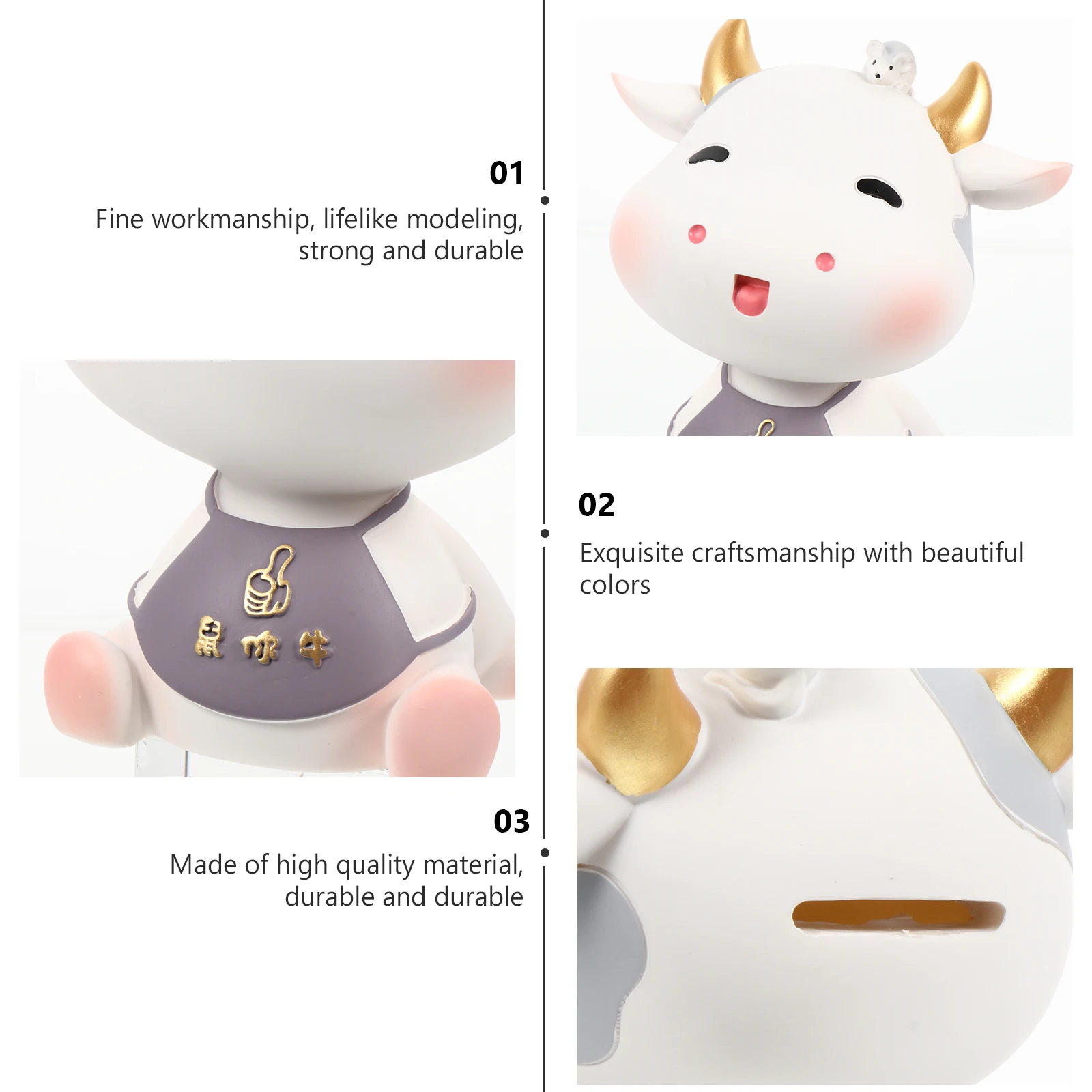 حاوية عملات البقرة الساحرة للأطفال، وعاء موفر، تصميم جميل يساعد على تطوير عادات جيدة مثالية لأي مكان وبنك عملات البقرة