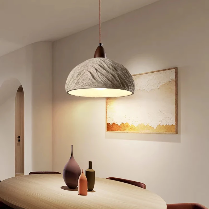 Japanese Wabi Sabi Pendant Light Retro Micro Cement Hill Lampshade Restaurant Bar Tea Room Homestay Dining Lighting Luminaires
