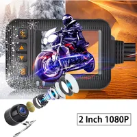 1080P Waterproof Motorcycle DVR Motorcycle Dash Cam 2 Inch Front Rear Camera Video Recorder DVR Black Night Vision Box