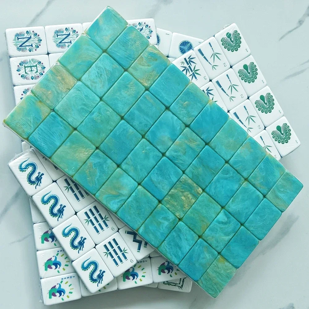 US Stock Premium Mahjong Tiles Acrylic Mahjong Set Travel Mah Jongg Sets for Family Gatherings And Travel Designed Enthusiasts