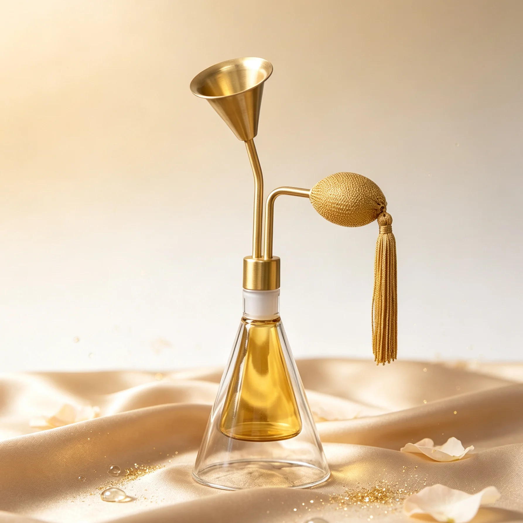 80ml Perfume Sample Display Glass Bottle Golden Airbag Perfume Smelling Bottle for Perfume Shop Wedding Decoration