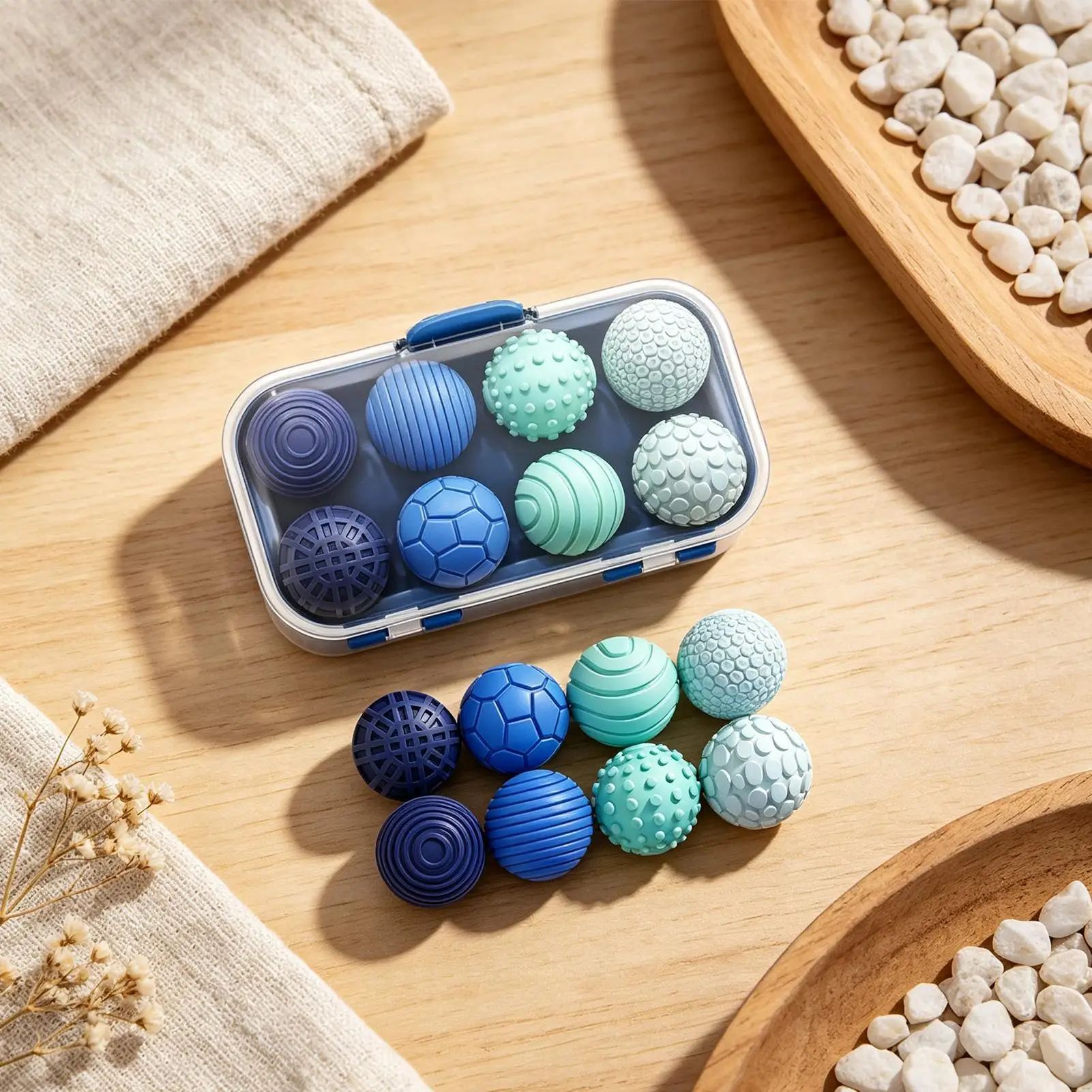 Magnetic Balls Fidget Toy 8 Pieces Textured Hand Relaxation Ball Sensory Balls For Adults Kids Office Home Desk Classroom School