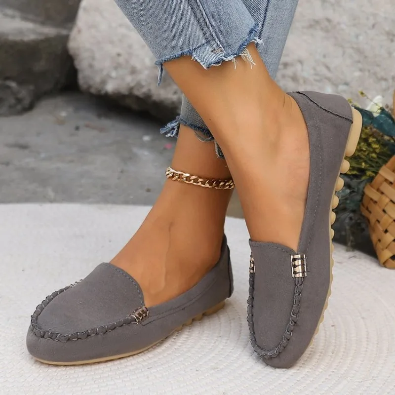 Blue Denim Women\'s Flat Shoes 2024 Autumn Anti-slip and Wear-resistant Fashionable Women Loafers Casual Versatile Lazy Shoes