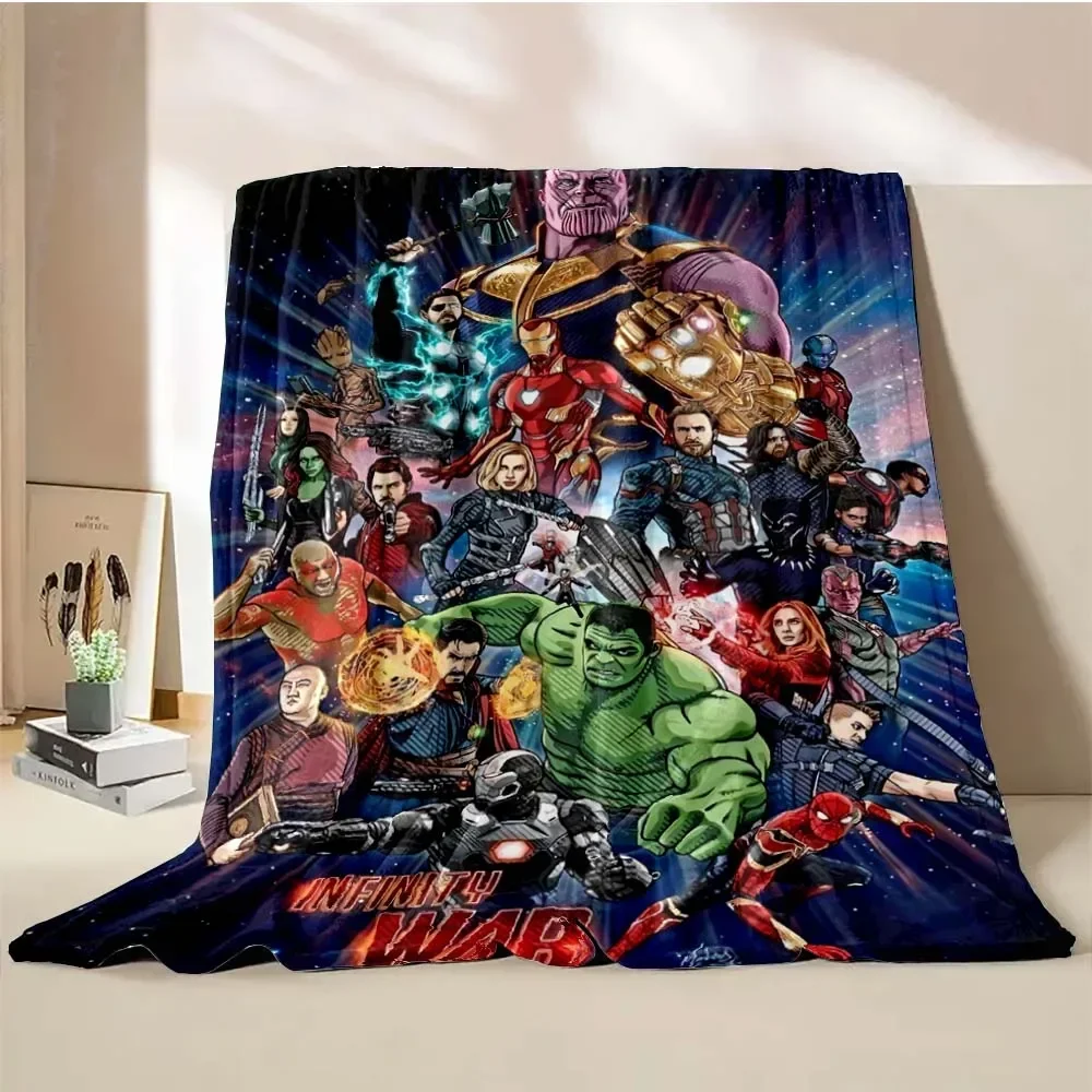 Marvel Avengers Blanket 4 Seasons Soft Fluffy King Size Hero Throw Kid Adult Sofa Bed Break Blanket Travel Throw Birthday Gift