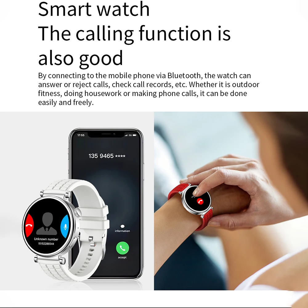 Girl Smartwatch 1.2” HD 360*360 Bluetooth calling Female Menstrual Cycle Reminders Sports Health Monitor Heart Rate Ladies Wacth