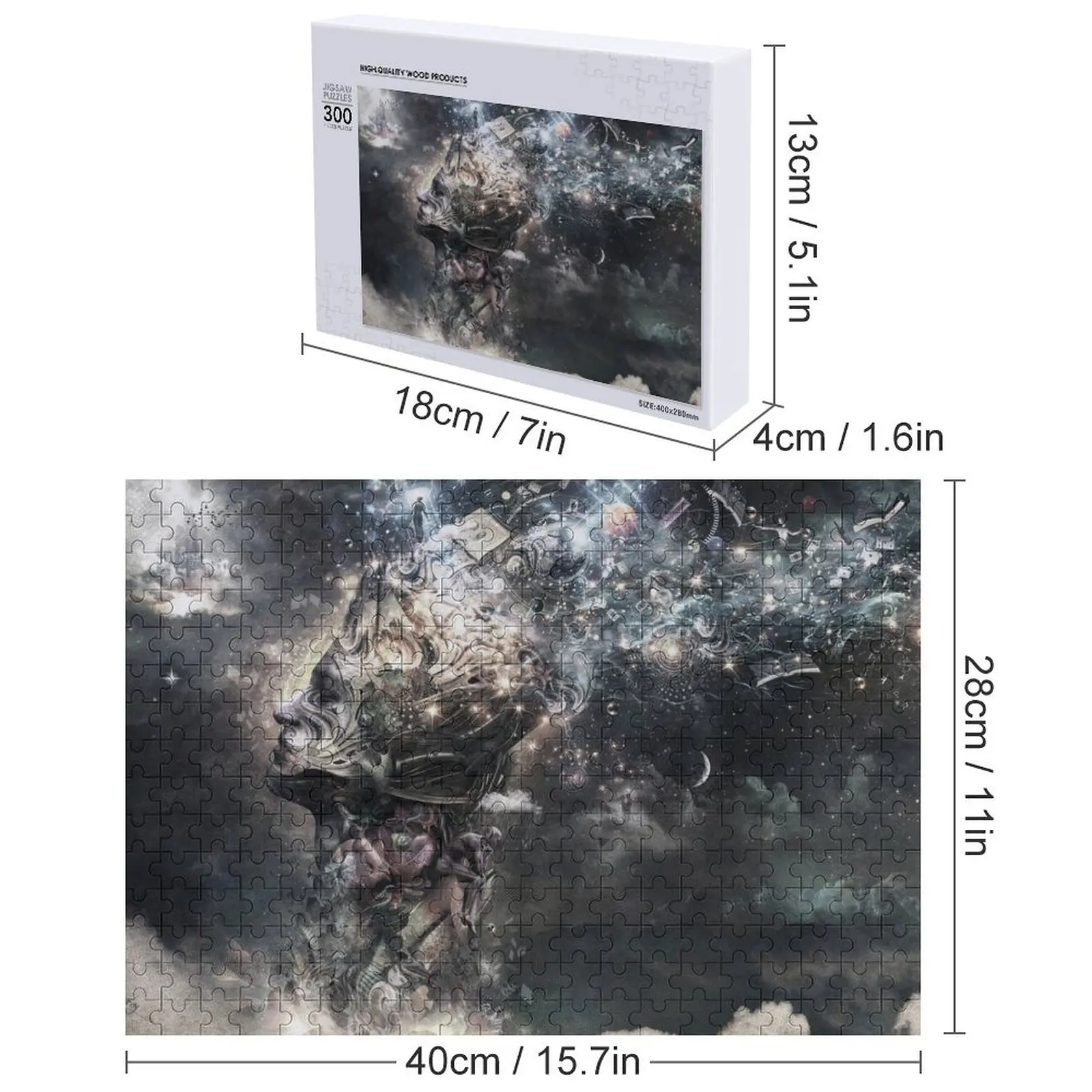 لغز الصور المقطوعة من كوما، صور خشبية، صناديق خشبية مخصصة