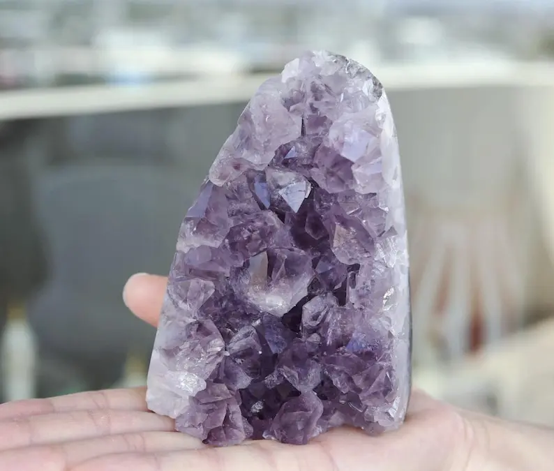 1pc Amethyst Crystal Cluster from Uruguay | Deep Purple Color Geode, Unique Specimen for Collectibles and Educational Use