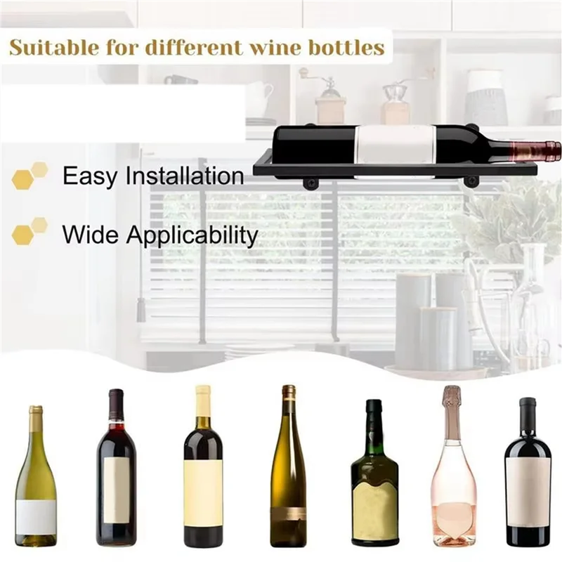 

Promotion! Wine Holder Wall Mounted Metal Hanging Wine Display Holder Wine Glass Shelf Floating Bar Shelves Rustic Wine Glass Ra