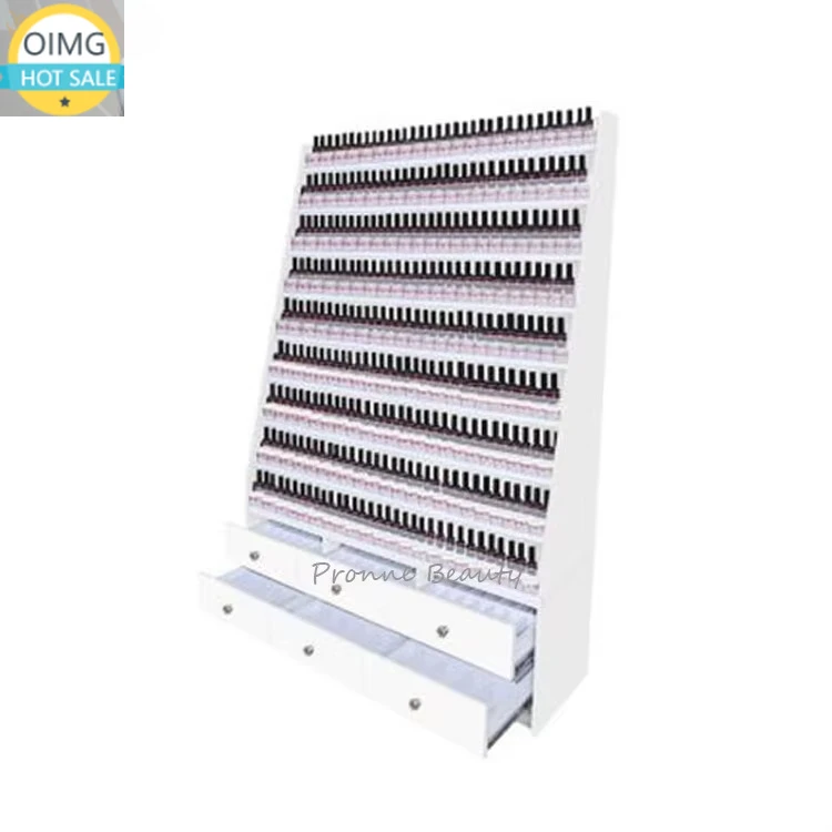 Hot Sale Gel Nail Polish Make Up Cosmetic Display Stand Custom Size Nail Polish Rack Display Wall with Led Light