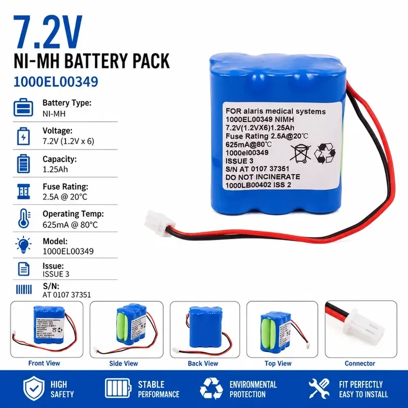 [NEW]  for Alaris 1000EL00349 GW Volumetric Infusion Pump Battery Replacement Compatible with Medical Devices High Capacity Long