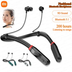 XIAOMI-auriculares I35 con banda para el cuello, cascos inalámbricos con Bluetooth, 200 horas de reproducción, con sonido 9D auriculares deportivos, auriculares TWS impermeables con micrófono