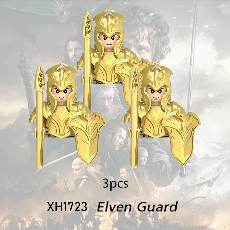 3pcs Mini Middle Ages Lord Rings Elves Orcs Army Dwarf Rohan knight figure Game Thrones building blocks kids toys gift building