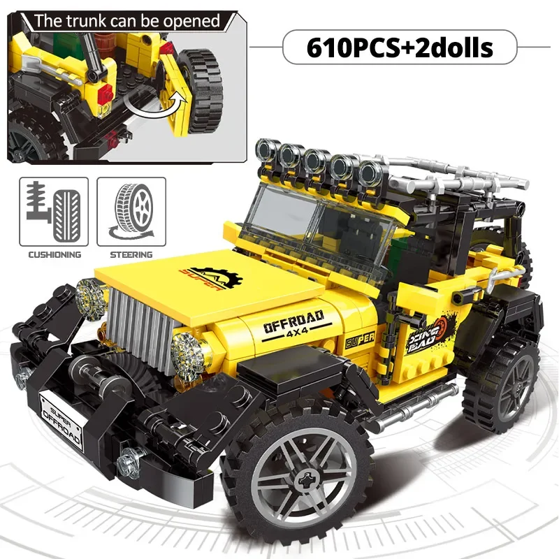 Hot Technische Off-road Racing Voertuig Vrachtwagen Auto Model Bouwstenen Stad Monster Vrachtwagens Bricks Speelgoed Voor Kinderen Gift