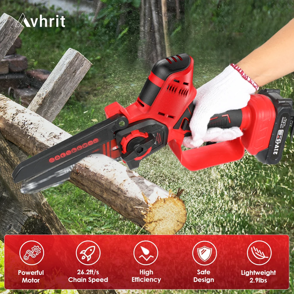 Avhrit Chainsaw Cordless 6 inch Mini Chainsaw WoodWorking Cutting Handheld Power Tools Suitable For Makita Micro Electric Saw