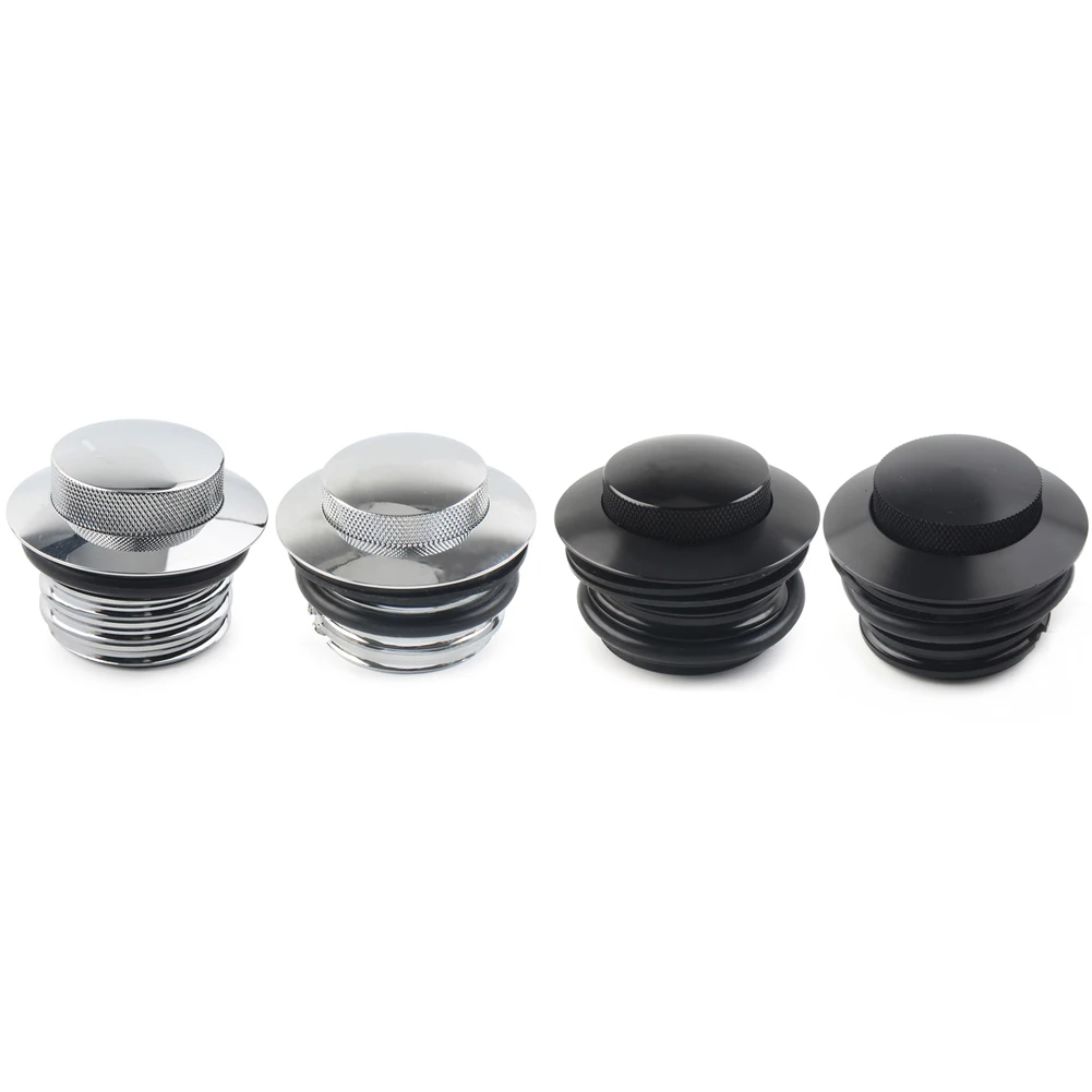 Motorcycle Left+Right Thread Flush Pop Up Gas Cap Vented Fuel Tank Cover For Harley Davidson Road King Softail Dyna