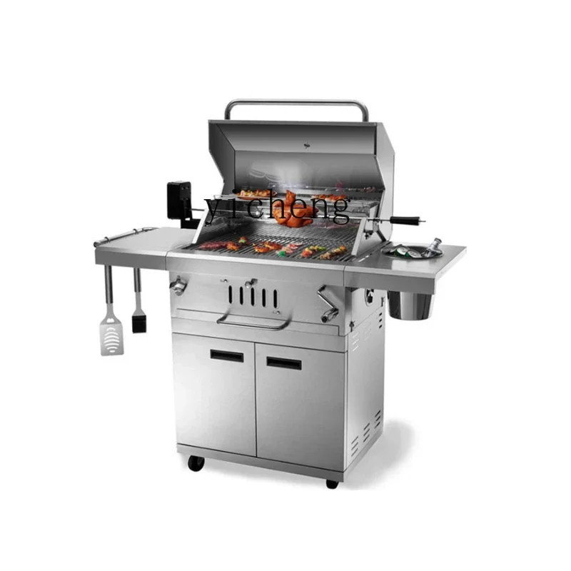 

XL Embedded Barbecue Table Courtyard Villa Charcoal Oven Stainless Steel Charcoal Barbecue Stove