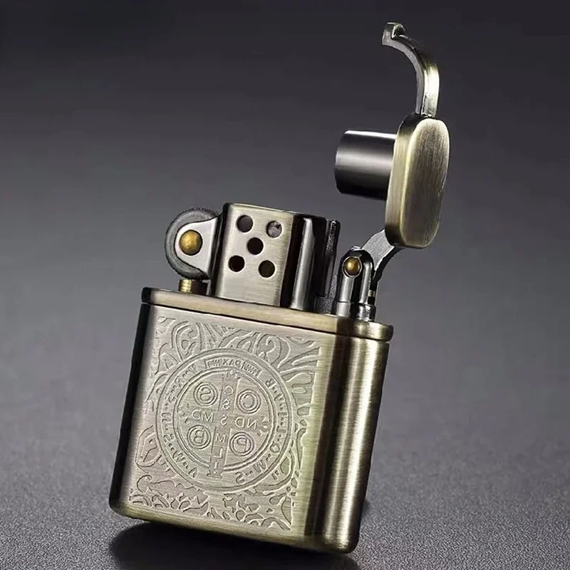 ZORO Vintage Metal Constantine Kerosene Lighter Flint Copper Oil Gasoline Cigarette Lighter Antique Series Lighter
