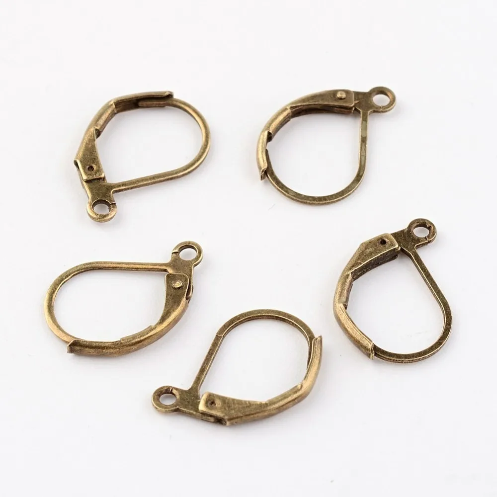 500pcs Brass Leverback Earring Findings with Loop Cadmium Free & Nickel Free & Lead Free Bronze Size: about 10mm