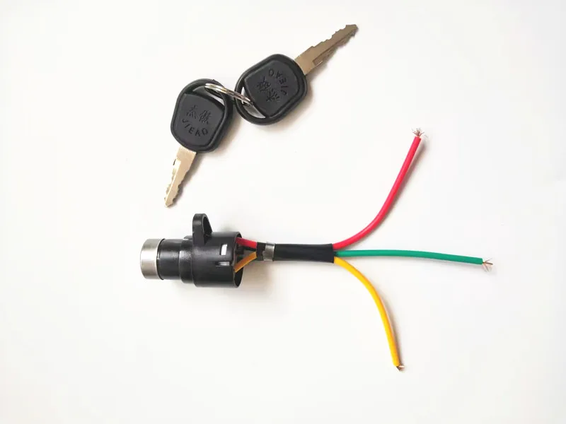 2 Pcs Electric Bicycle Power Lock Small Head Ignition Switch Lock Simple Electric Vehicle Key Switch Lock