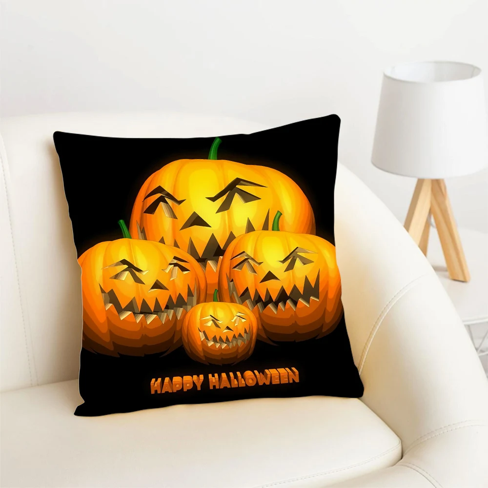 CLOOCL Scary Pumpkin Lantern Graphic Happy Halloween Pillowcase 3D Autumn Throw Pillow Case Home Sofa Cushion Cover