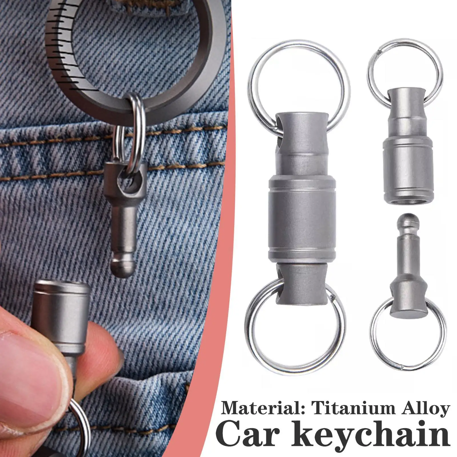 

Titanium Buckle Portable Multifunctional Double Mini Waist Belt Titanium Tool Buckle Quick EDC Keyring Outdoor Alloy J4H1