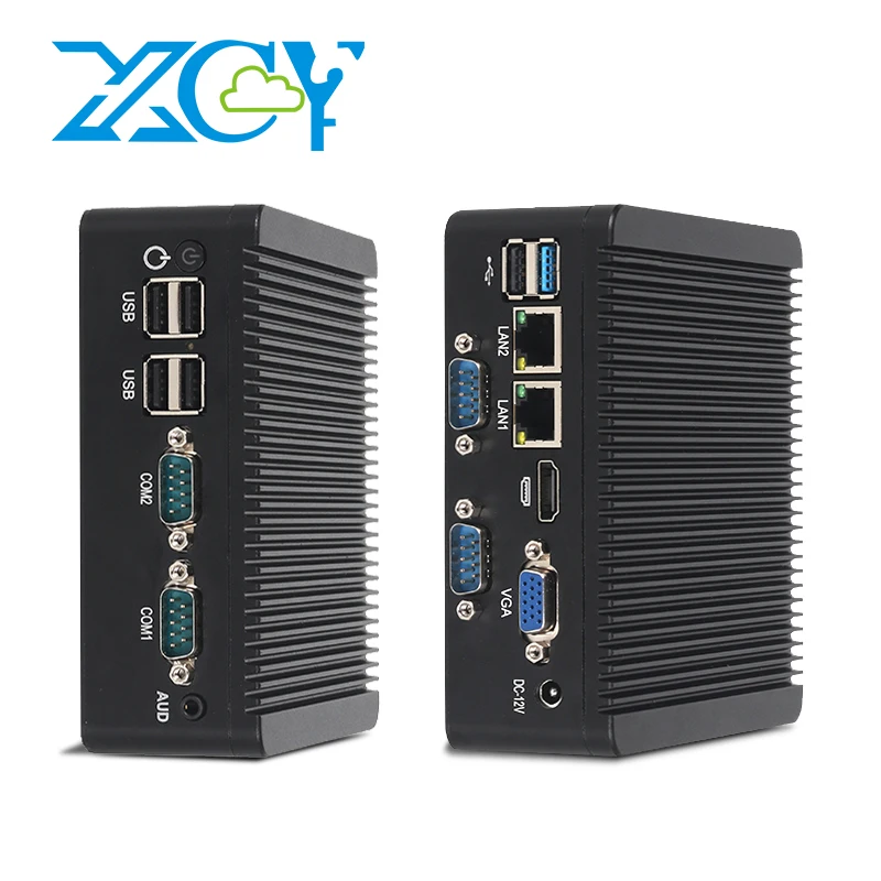 Fanless Industrial PC Intel J6412 N2840 J2900 4xCOM RS232 RS485 6xUSB 2x LAN HDMI VGA Mini PCIe WiFi 4G LTE GPIO Windows Linux