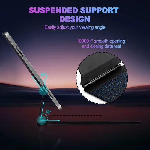 Imagen 2 del producto GOOJODOQ Teclado mágico para iPad 10.a 10,9 A16 11a generación Funda para teclado Trackpad multitáctil con retroiluminación