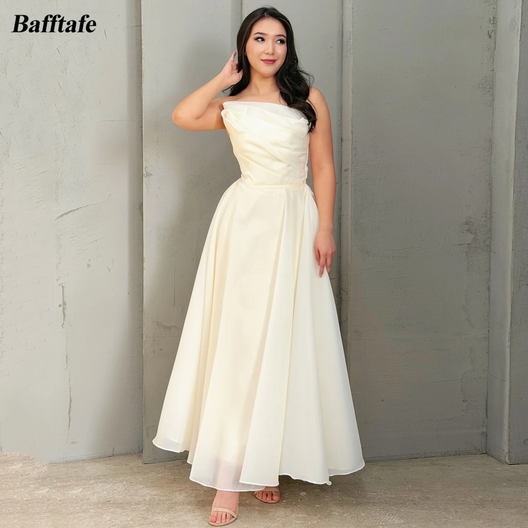 

Bafftafe Customized Korea Organza Wedding Dresses 2026 Pleats Lace Up Bride Formal Party Wedding Photography Long Bridal Gowns