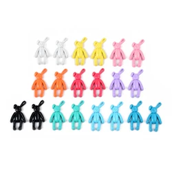 10PCS/lot DIY Cute Cartoon Teddy Bear Pendant Jewelry Accessories Wholesale Alloy Spray Paint Simple Multicolor Jewelry Material
