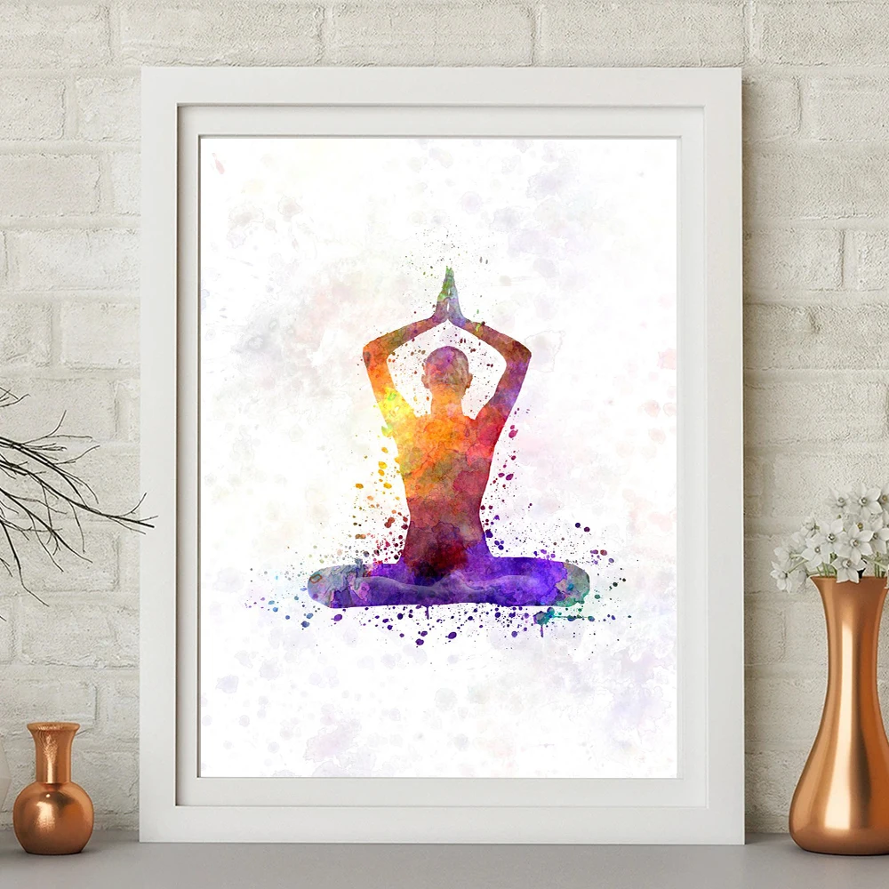 Sports Colors Watercolor Art Yoga Swim Contest Gift Poster Prints Girl Abstract Graffiti Canvas Painting Room Home Decor Picture