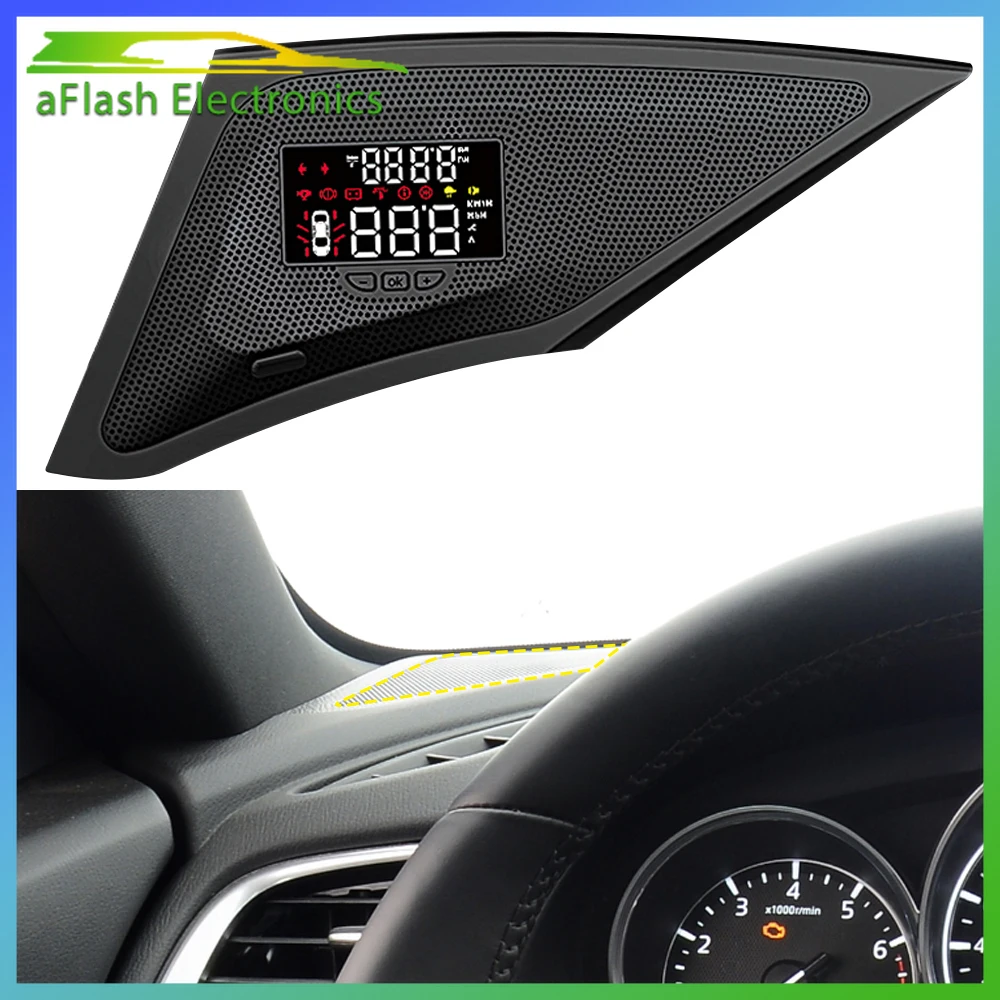 

For Mazda 6 Atenza 2013-2023 HUD Car Head Up Display Windshield Projector Auto Digital Security Overspeed RPM Voltage Alarm