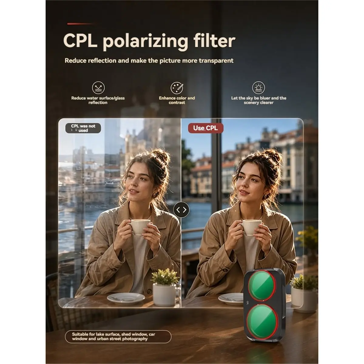 Lens Filter Kit for Pocket 4 Pro CPL+VND+Black Mist 1/4 Lens Filter Quick-Install Mounting