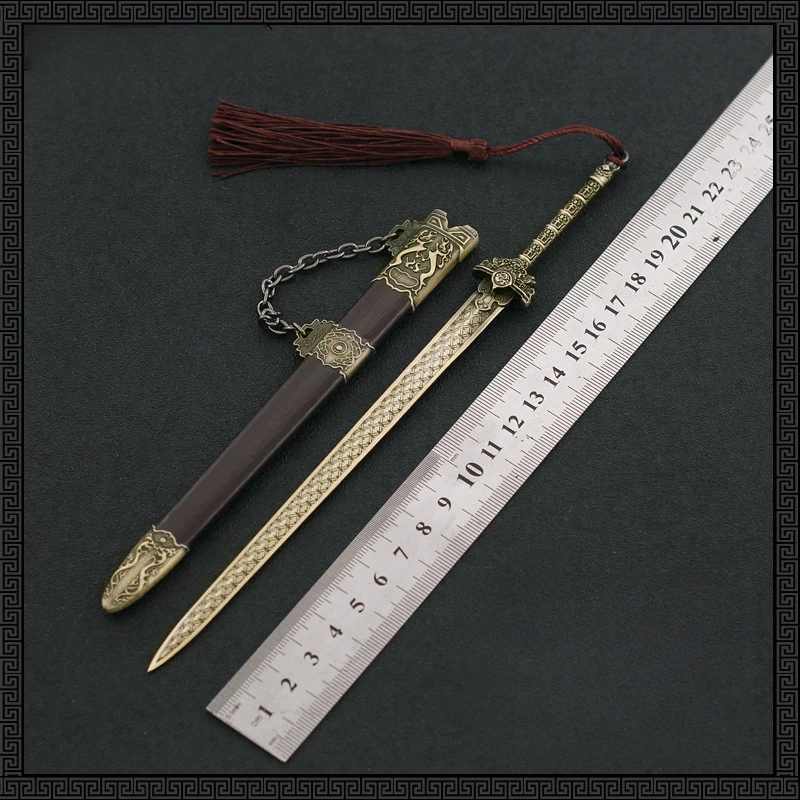 22 centimetri Antico Famoso Spada Arma Periferia Gioco Medaglia Modello Samurai Collezione di Halloween Ornamento Decorativo Artigianato Giocattoli per Ragazzo