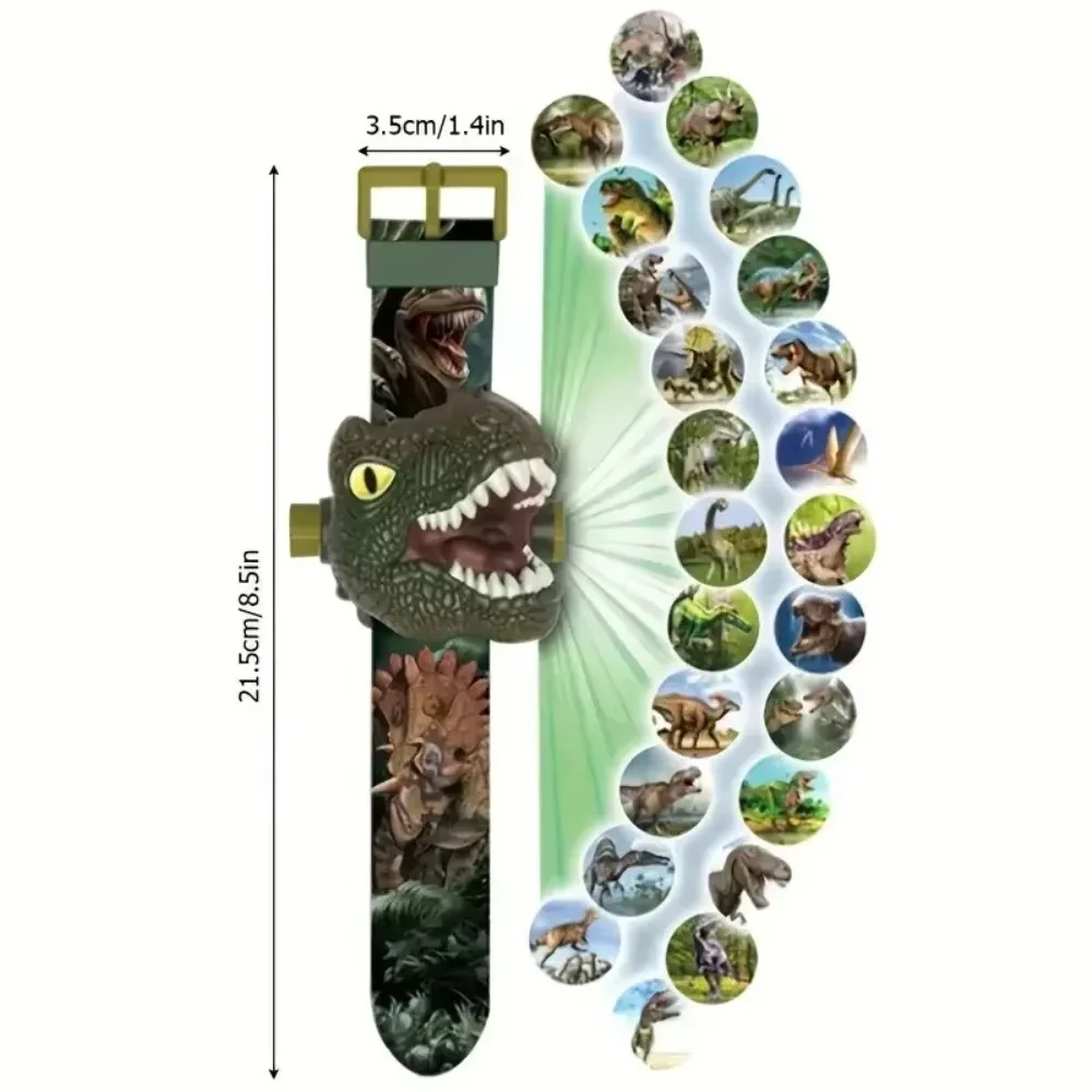 3D-Dinosaurier-Cartoon-Spielzeuguhren, 24 Projektionen, Flip-Studenten-Armbanduhren, Digitaluhr, leuchtende Kinderuhren, Kinderspielzeug