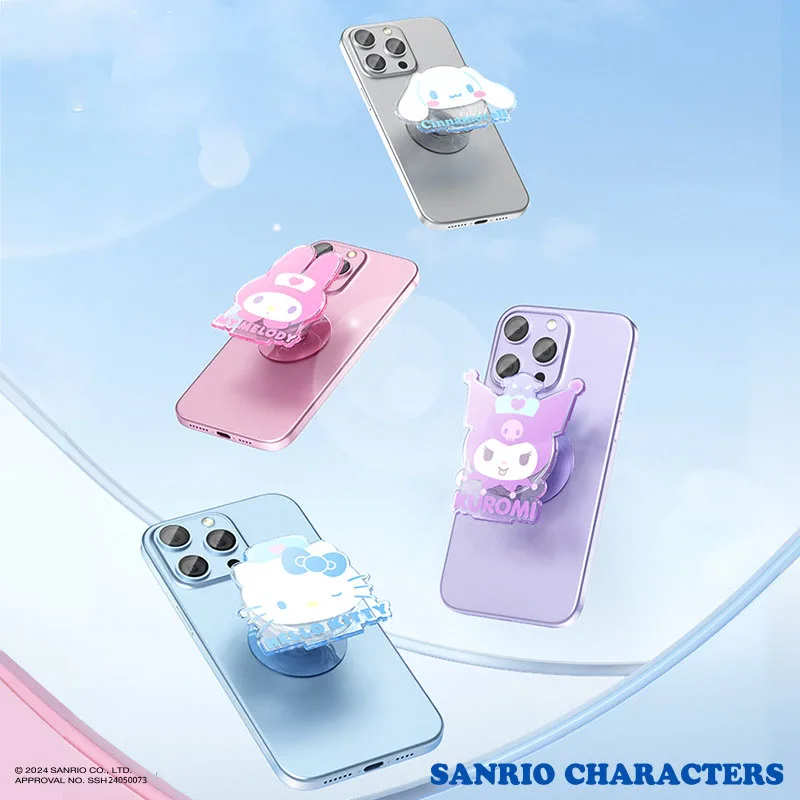 Hello Kitty Melody Kuromi Airbag Holder Anime Cartoon Extendable Lazy Phone Holder Melody Acrylic Universal Phone Tablet Holder