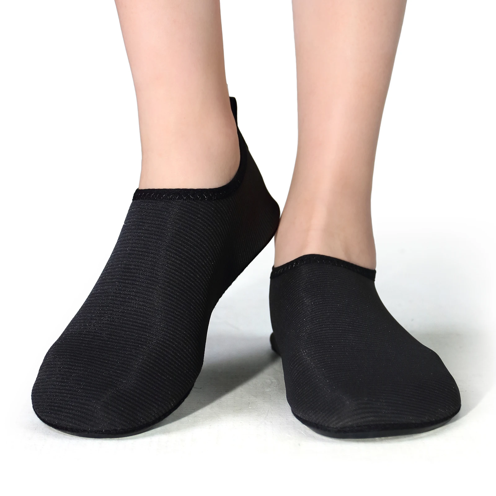 Unisex Black Quick Dry Water Shoes Barefoot Aqua Socks with Non-Slip Soft Sole for Beach Swim Surf Yoga Fitness Exercise